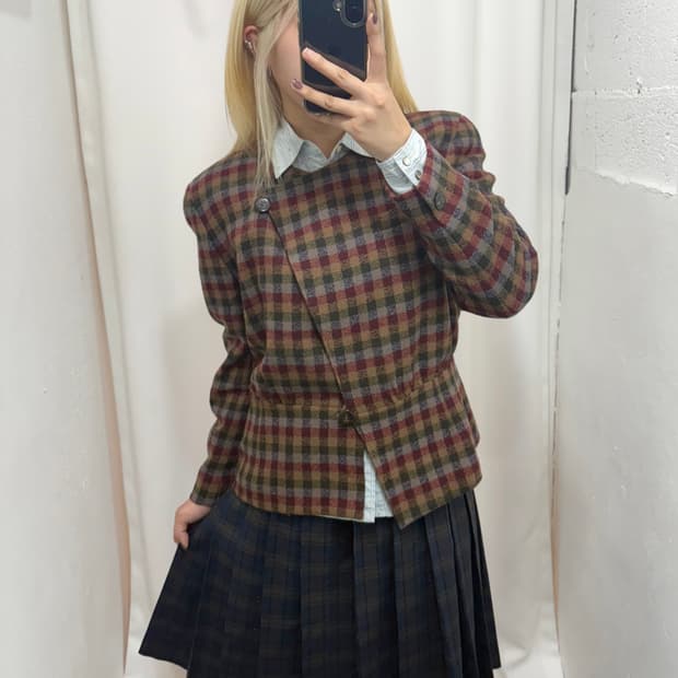 mila schon DUE MILA 밀라숀 체크 울 블레이저자켓