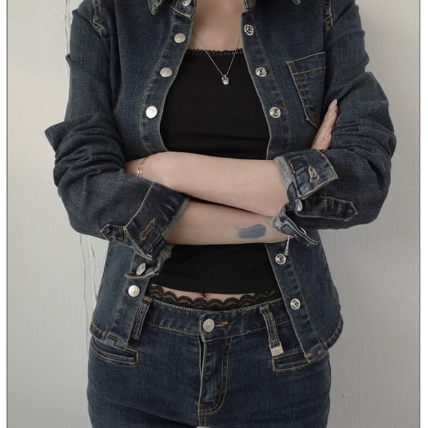 Palejade 페일제이드 Vintage Snap Denim Shirts