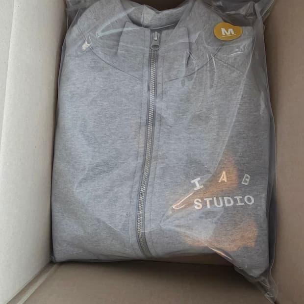 아이앱 스튜디오 투웨이 풀 집업 그레이 화이트