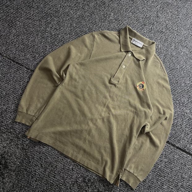 버버리 월계수 자수로고 올드카라 피케이 셔츠 3046