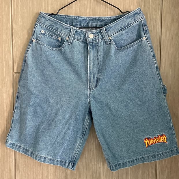 트레셔 데님 카펜터 숏팬츠
