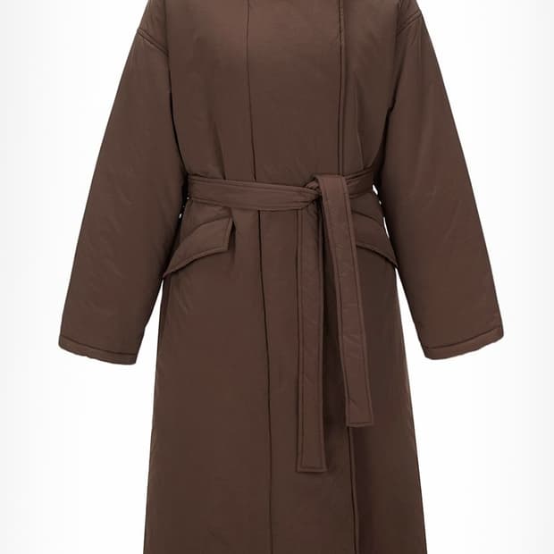 르Le 하이넥 패딩 롱코트/브라운