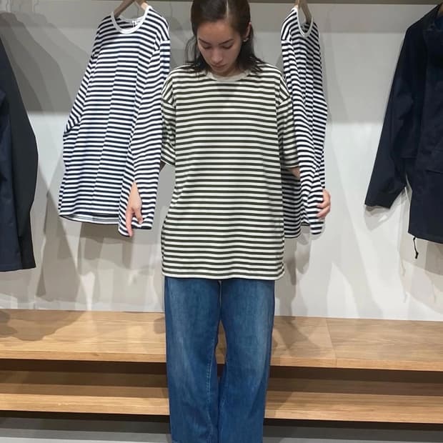 나나미카 쿨맥스 스트라이프 저지 반팔티 xl 사이즈 그린