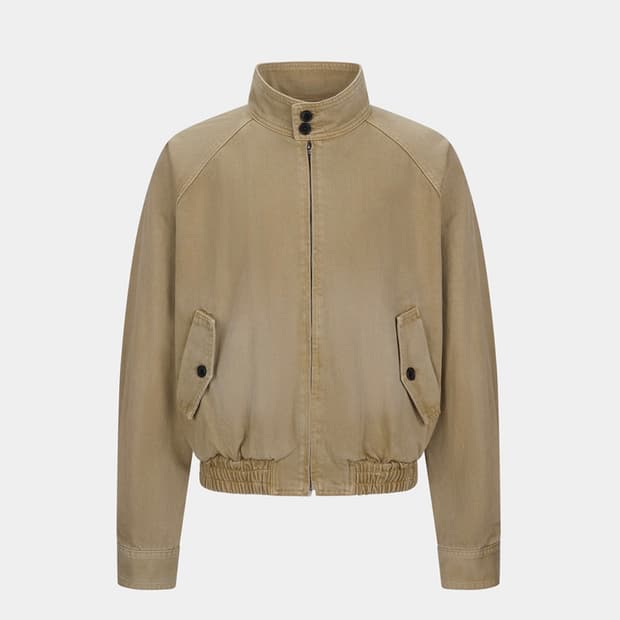 노이스 피그먼트 워싱 헤링본 블루종