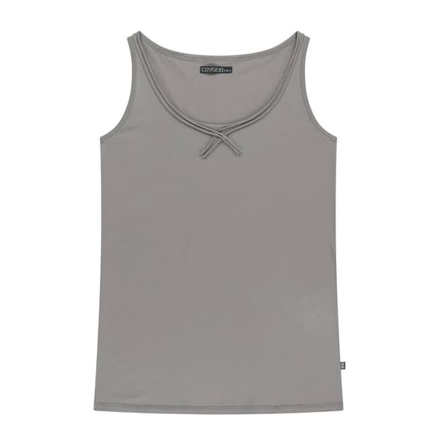 038 raw edge sleeveless grey