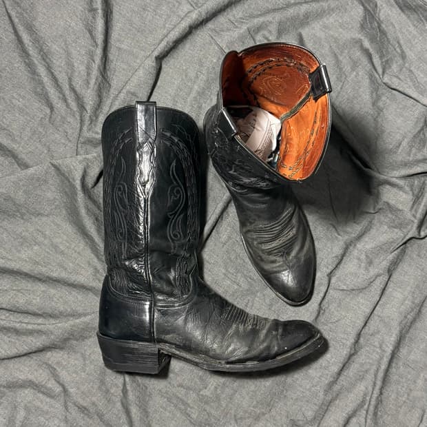 1883 N1617 Black Calf Cowboy Boots