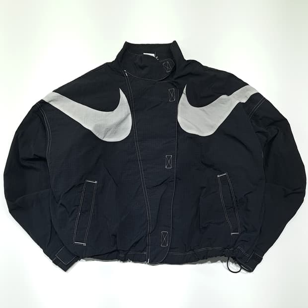 CK142 S 나이키 90s 올드스쿨 빅스우시 블랙 크롭 바람막이 자켓