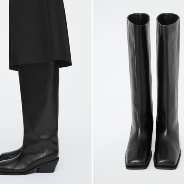 코스 스퀘어 토 니하이 부츠 39