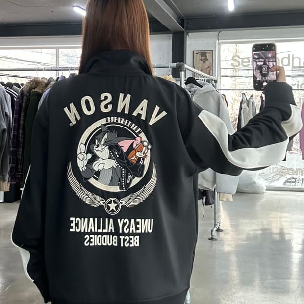 벤슨 X 톰과제리 자수 투웨이 트랙집업 져지