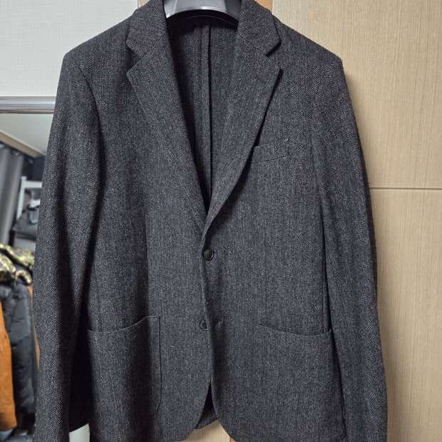 유니클로 헤링본 블레이저 그레이 L (105)