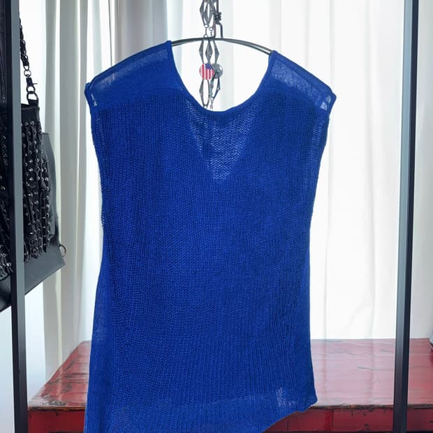 Royal Blue V-Neck Knit Vest