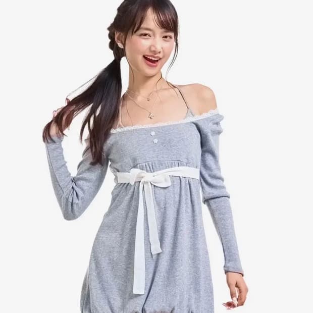 포어링 원피스 Baby balloon mini dress