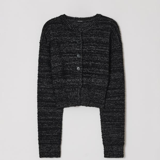 다이애그널 부클니트가디건