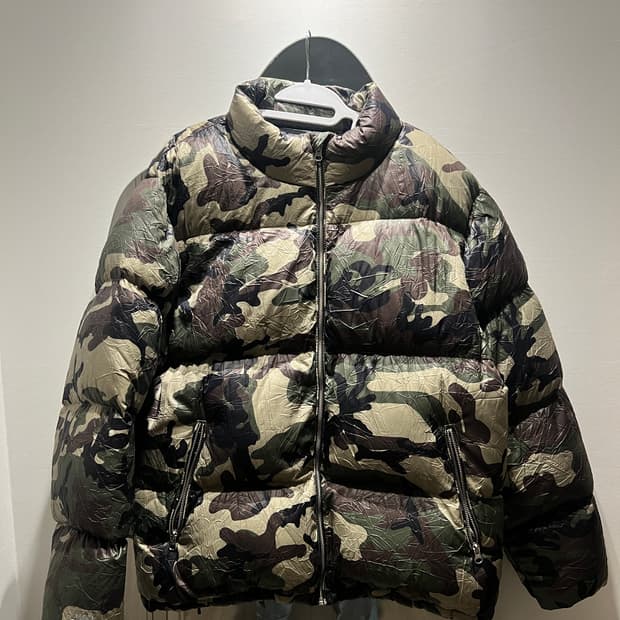 스투시 링클 나일론 다운 푸퍼 XL 우드랜드카모