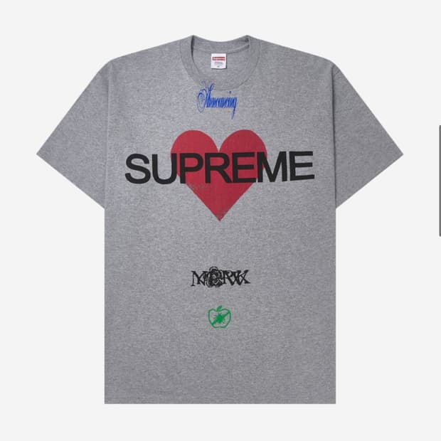 새상품)슈프림 어나운싱 티셔츠 헤더그레이 m