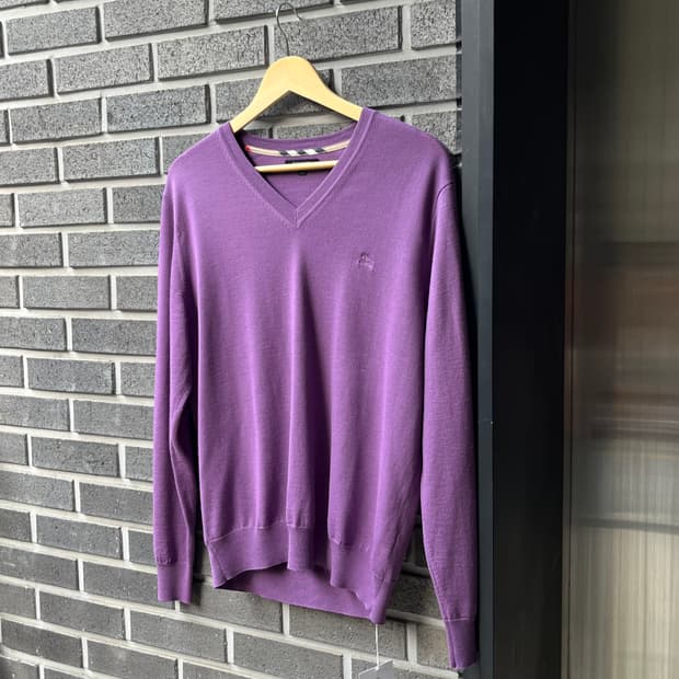 BURBERRY 로고 롱슬리브 니트 퍼플