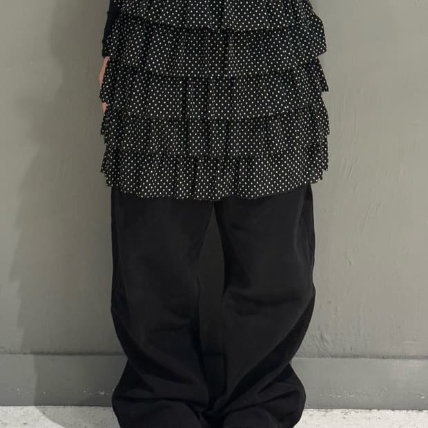 dot pattern can-can midi skirt