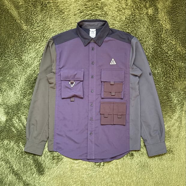 [S] 나이키 ACG 디베스테이션 트레일 워크 셔츠 케이브 퍼플