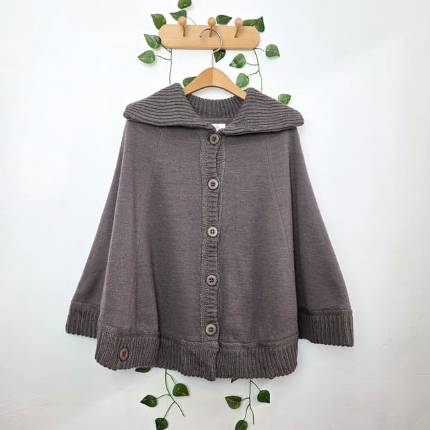 차콜 케이프 가디건