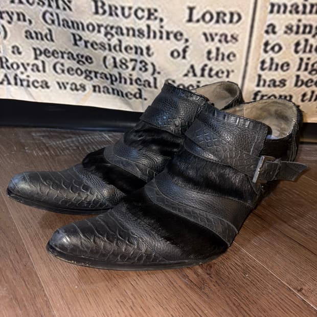 Tornado mart calf hair leather boots