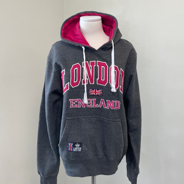 빈티지 런던 유니언잭 런던 후드티 