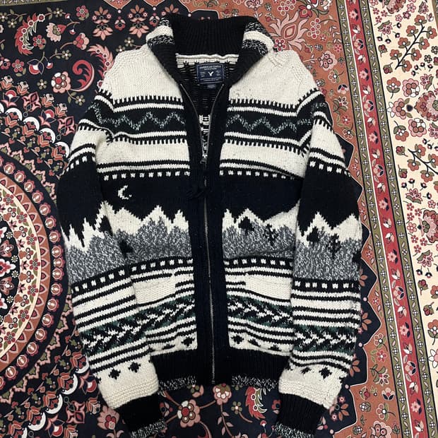 아메리칸이글 노르딕 니트 집업 XS/85