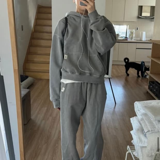 글로니 클래식 후드티 그레이