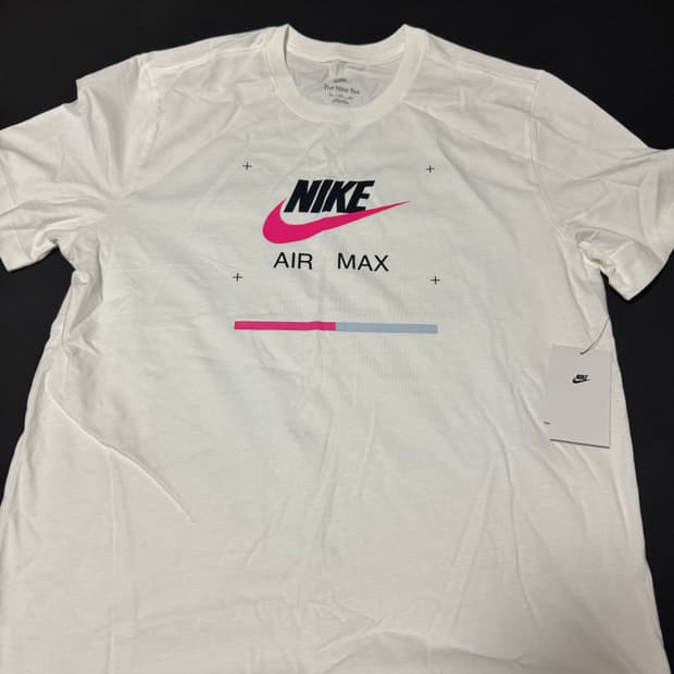정품새제품 나이키 에어맥스 핑크스우시 로고 반팔 2XL(110)