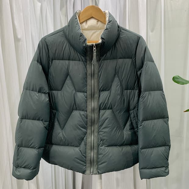 덕다운 니트 트리밍 퀼팅 포인트 패딩 1741