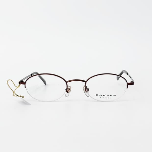 키지클럽 CARVEN 브라운 반무테 데드스탁 빈티지안경
