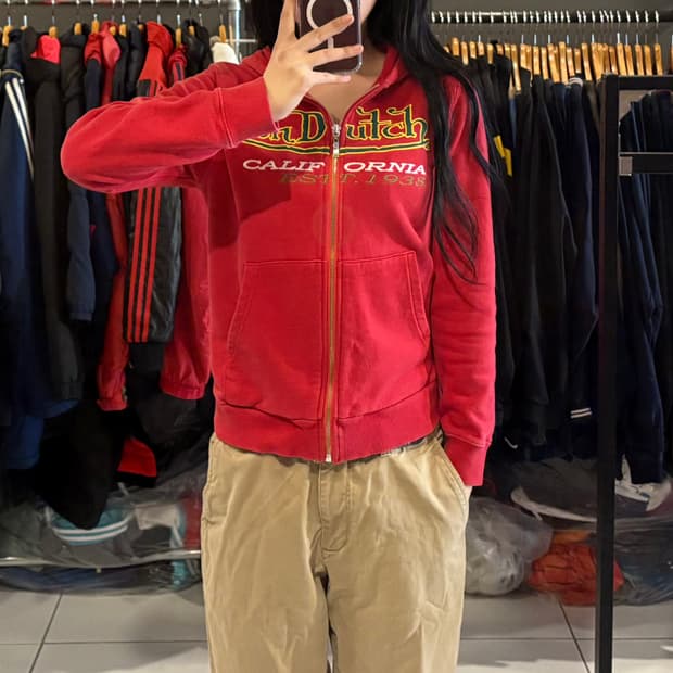 본더치 레드 후드집업