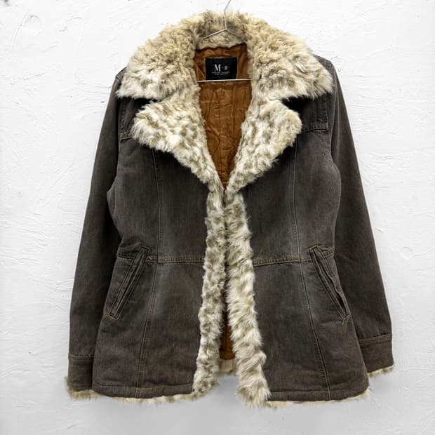 M-2 퍼 트리밍 데님 자켓