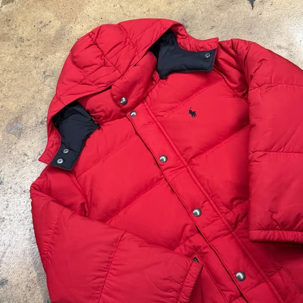 [정품/M] 폴로 랄프로렌 레드 후드 패딩 점퍼 b14