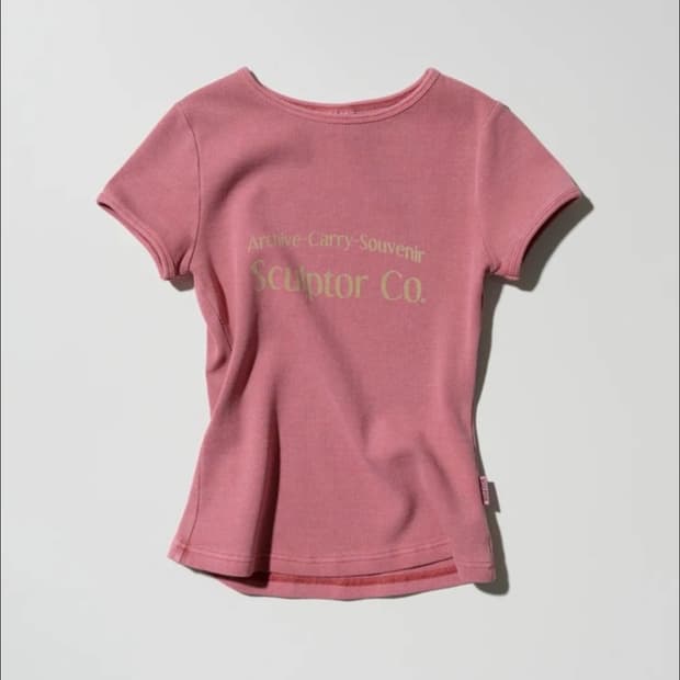 [S] 스컬프터 Archive Pigment Baby Tee 더스티핑크