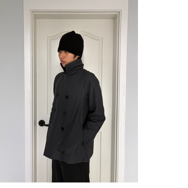 Pleats Please seam-sealing double coat