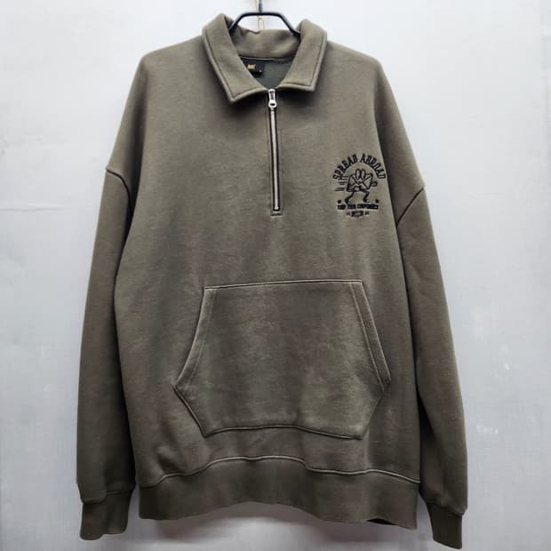 브라운브레스 카키 반집업 포켓 맨투맨 M(2XL)