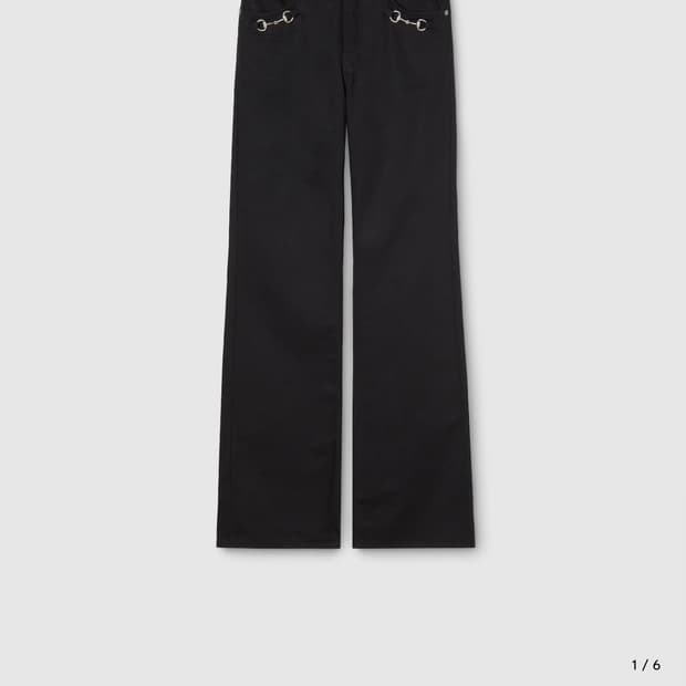 구찌 26ss 홀스빗 코튼 블랙진 32