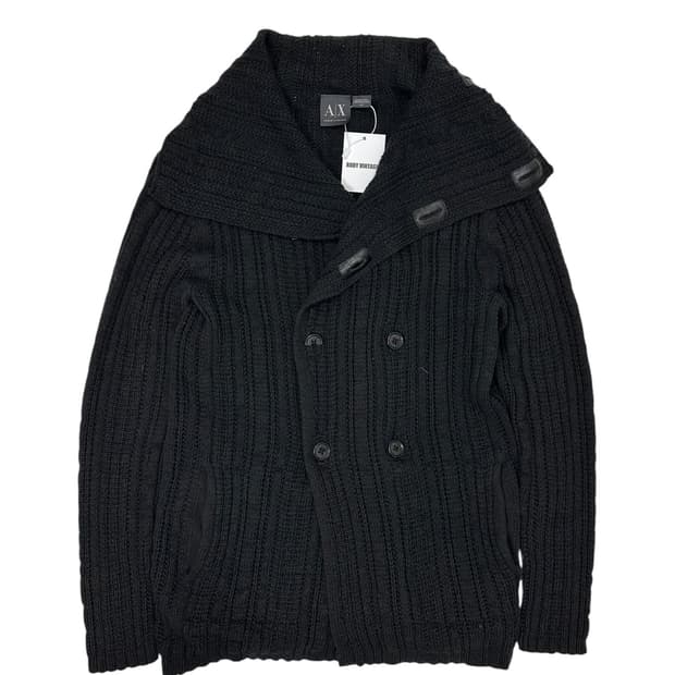 아르마니 익스체인지 숄카라 더블 니트 가디건