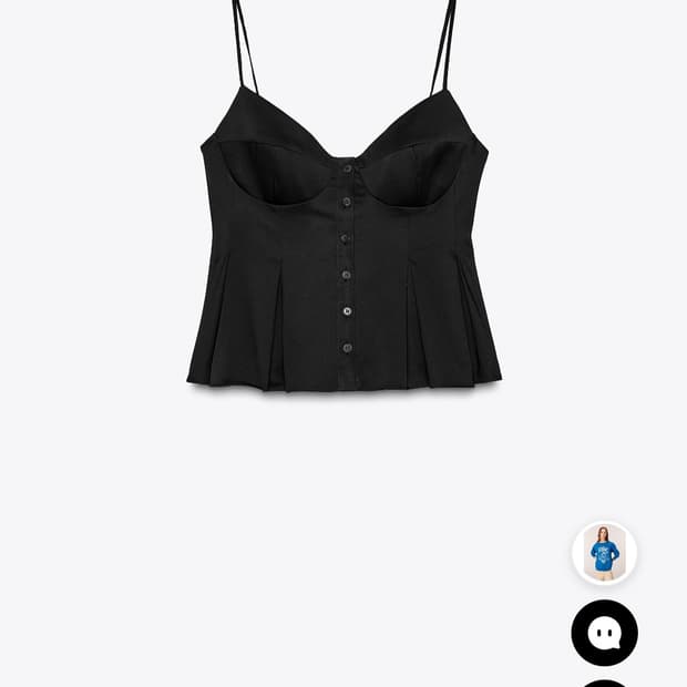 ZARA 포플린 크롭트 탑