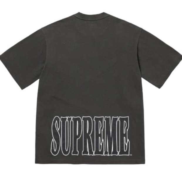 슈프림 25fw 크랙 스트레치 반팔티셔츠 블랙 M