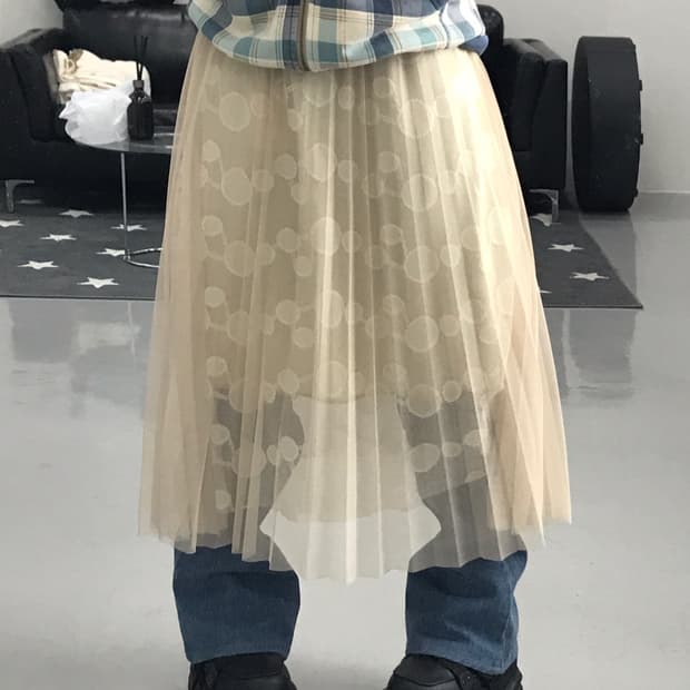Jpn Ivory Dot Skirt
