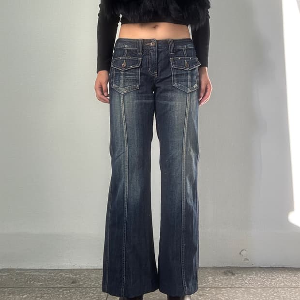 로우라이즈 데님 부츠컷팬츠