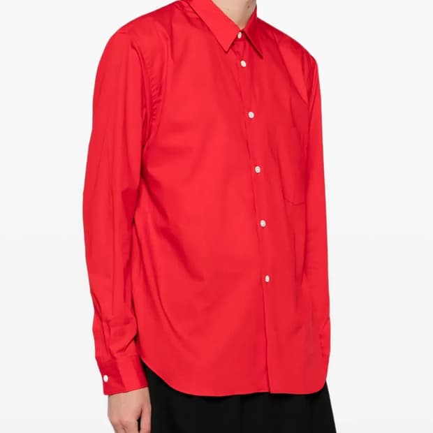 [꼼데가르송] 레드 셔츠 M 사이즈 새것 한 번 시착