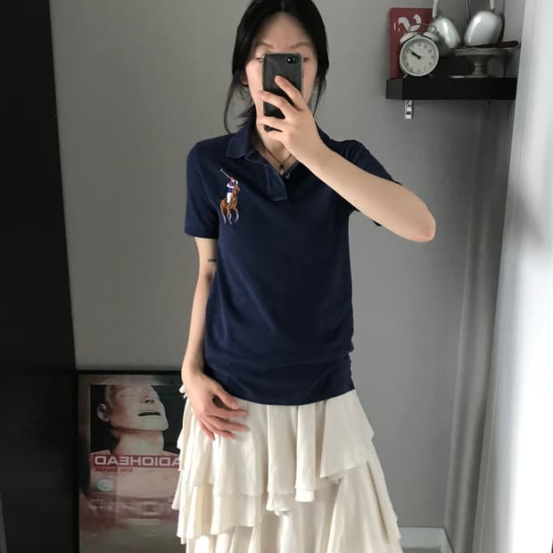 폴로 랄프로렌 빅포니로고 네이비 카라티