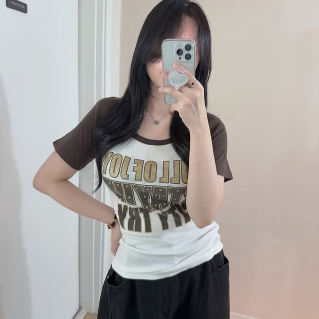 일본 빈티지 반팔 티셔츠 나그랑 딱붙 탑