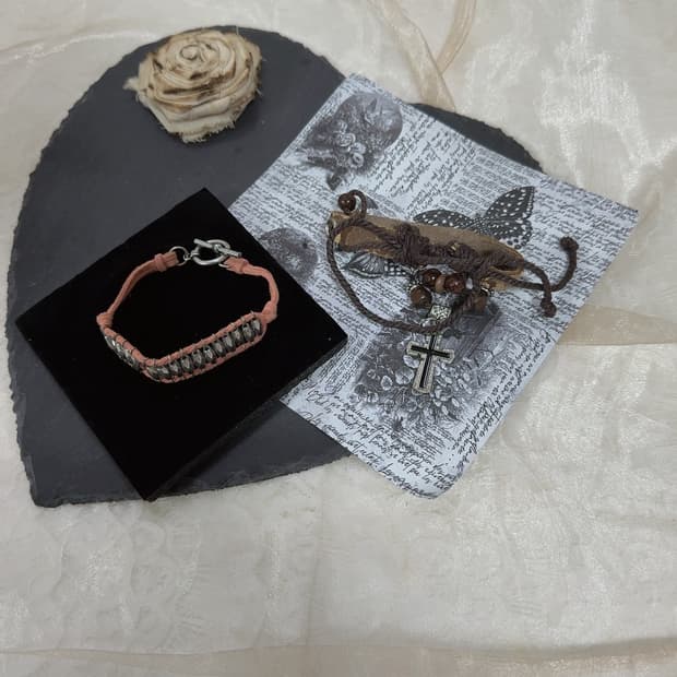 빈티지 스웨이드 고딕 팔찌1+1plus 세트