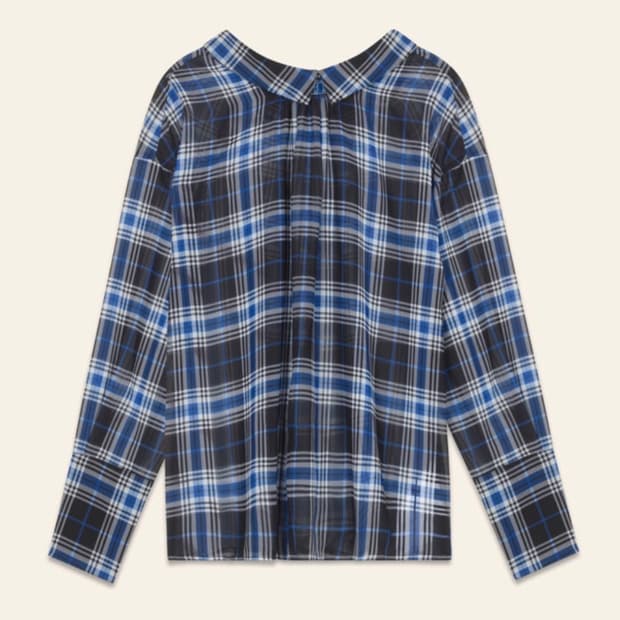 마쥬 maje 란차 블루 체크 셋업 투피스