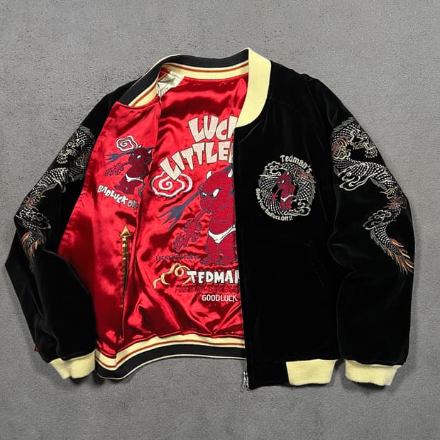 Ted company 테드컴퍼니 리버시블 벨벳 스카잔 자켓