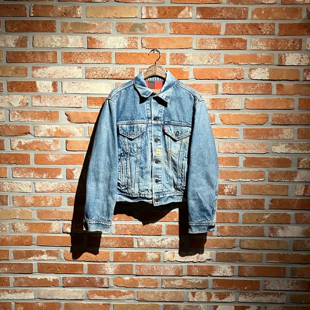 80s USA 빈티지 리바이스 3세대 버팔로 안감 데님 트러커 자켓