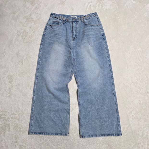 (F)여성 제이피크 와이드 데님 팬츠 연청 